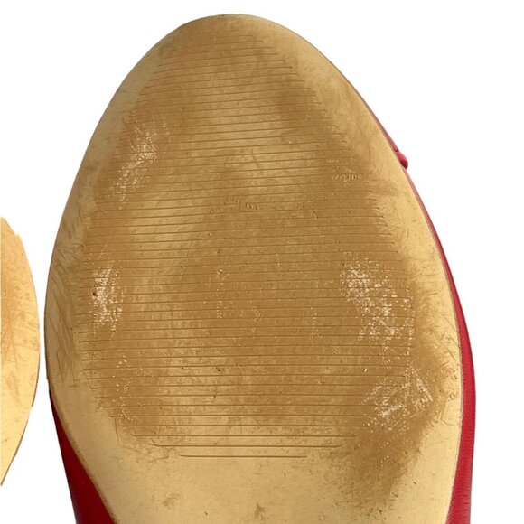 Michael Kors Women's Red Leather Dylan Flats Sz 7.5 - Picture 11 of 14